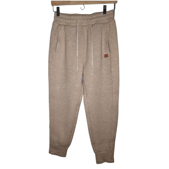Celine Paris Tan Wool Blend Drawstring Joggers Short Petite - Picture 1 of 8